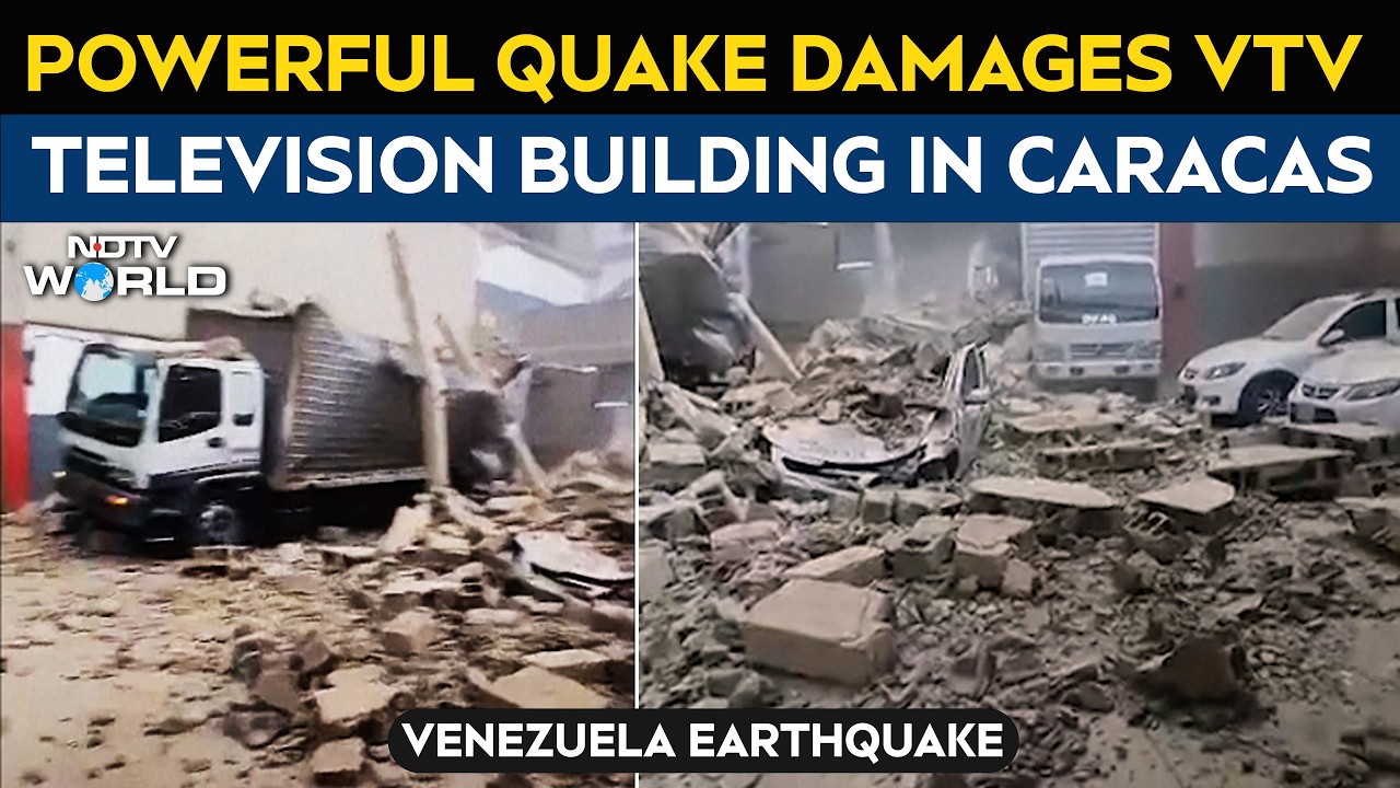 Venezuela Earthquake | Powerful Earthquake Badly Damages VTV Television Building In Caracas