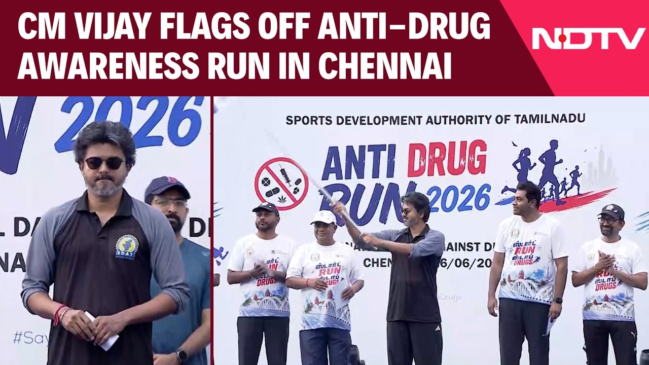 Tamil Nadu CM Vijay Thalapathy Flags Off Anti-Drug Awareness Run In Chennai