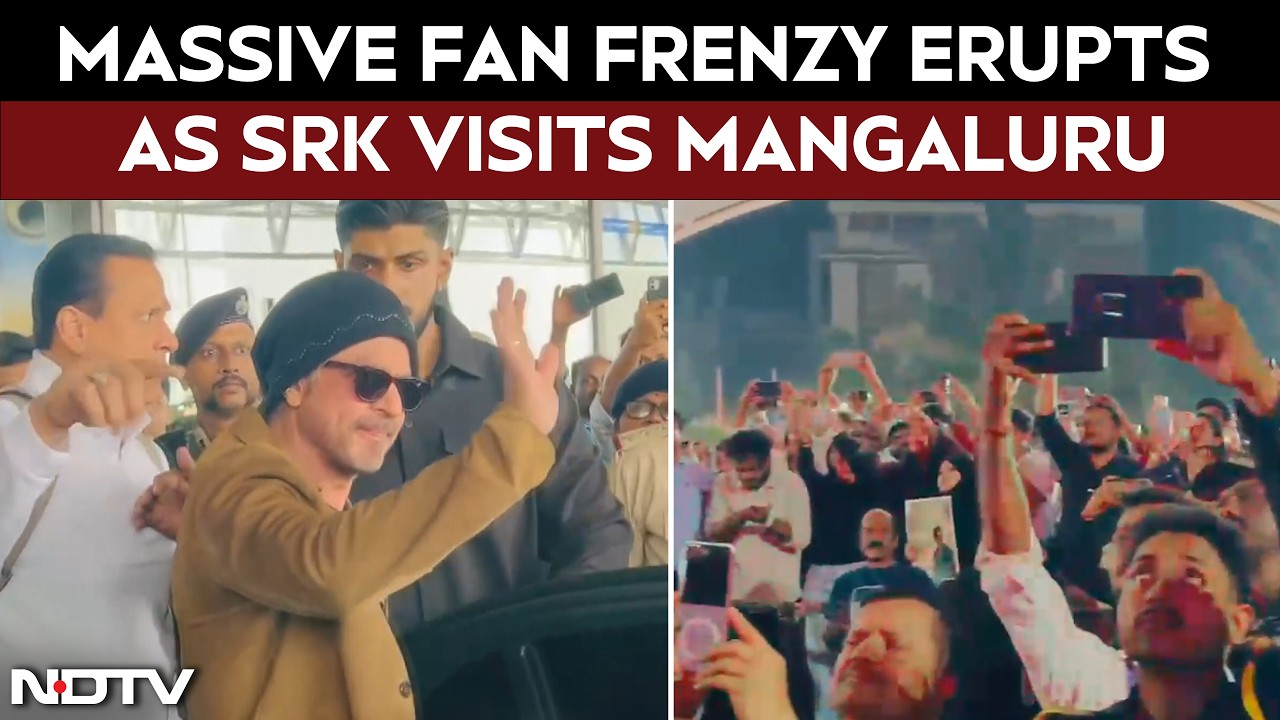 Shah Rukh Khan Arrives in Mangaluru for Corporate Event, Fans Throng Adyar Garden | Watch