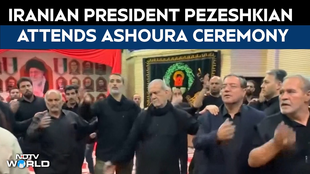 Iran President Pezeshkian Marks Ashura, Attends Karbala Martyrs Commemoration Ceremony Amid War