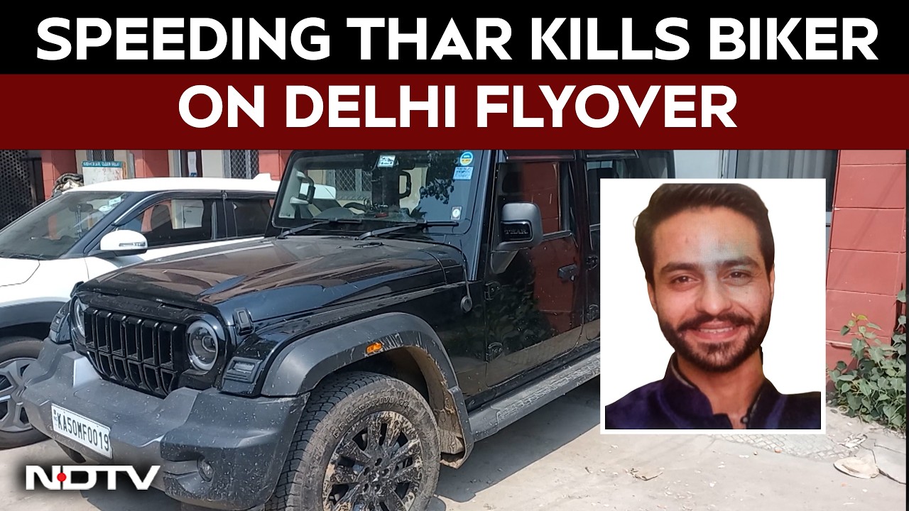 Delhi Accident News | Speeding Thar Runs Over Biker, Police Register Rash Driving Case