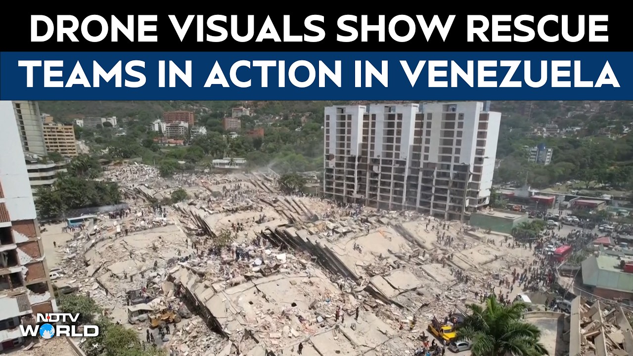 Venezuela Earthquakes | Drone Visuals Show Rescue Teams In Action After Earthquakes In Venezuela
