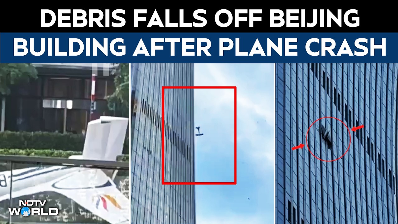 China Plane Crash | On Camera, Debris Falls Off Beijing's Tallest Building After Small Plane Crash