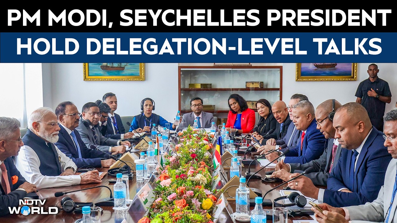 PM Modi Holds Delegation-Level Talks With Seychelles President Dr Patrick Herminie in Victoria