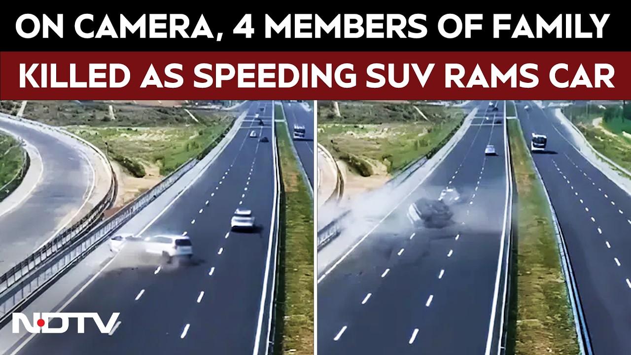 Crash Crash Video | On Camera, 4 Members Of Family Killed As Speeding SUV Rams Car On UP Highway