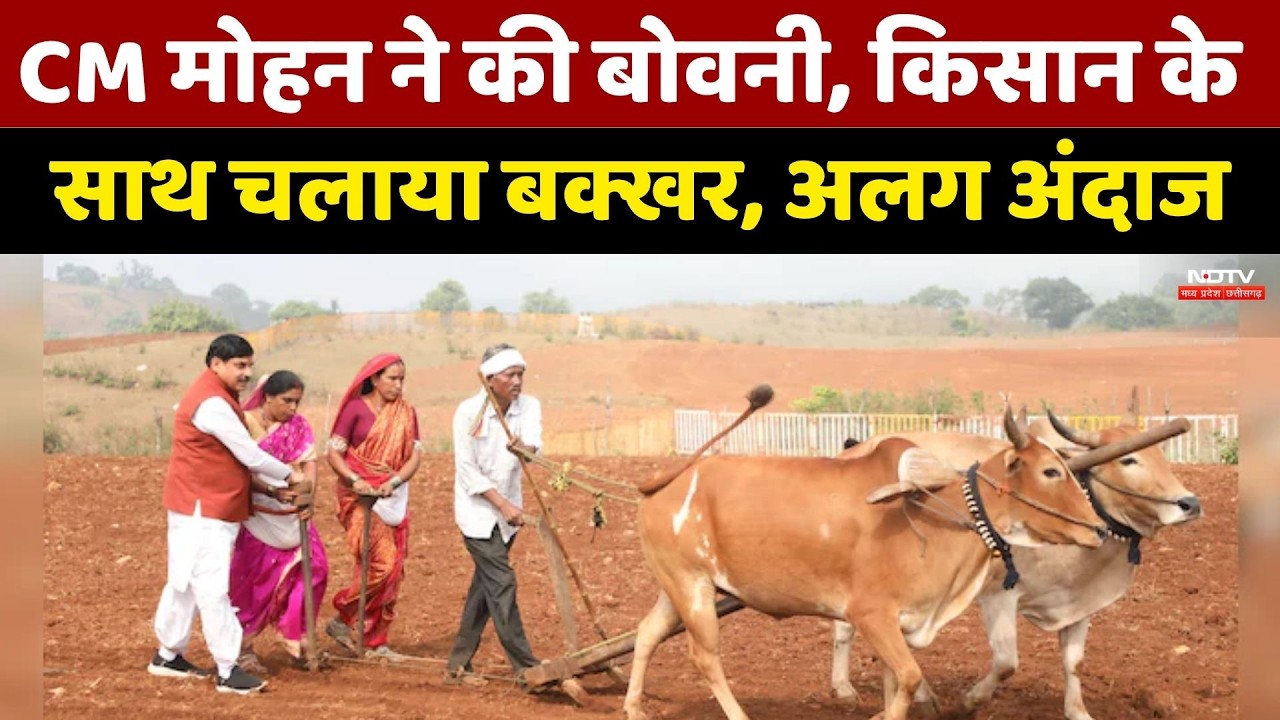 CM Mohan Yadav Farming: CM मोहन यादव ने की बोवनी, किसान के साथ चलाया बक्खर। Top Breaking News