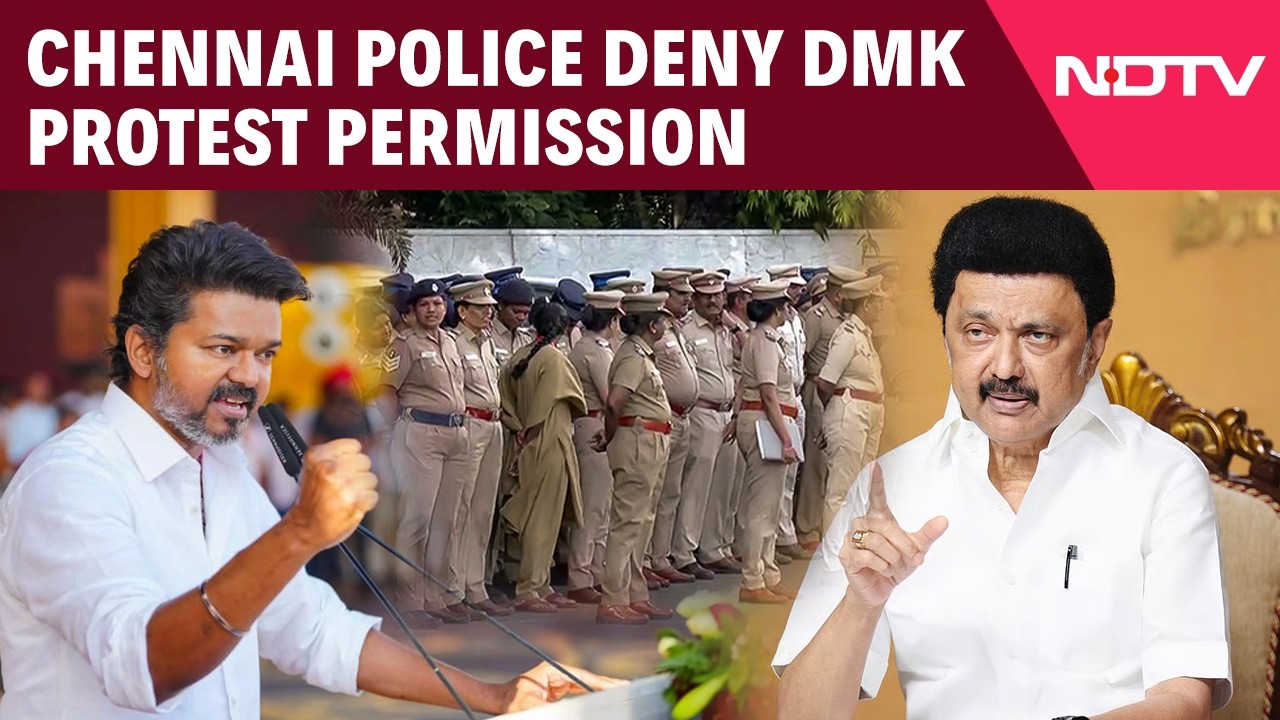 DMK Protest Blocked as Chennai Police Cite Permission Rules | Vijay | MK Stalin