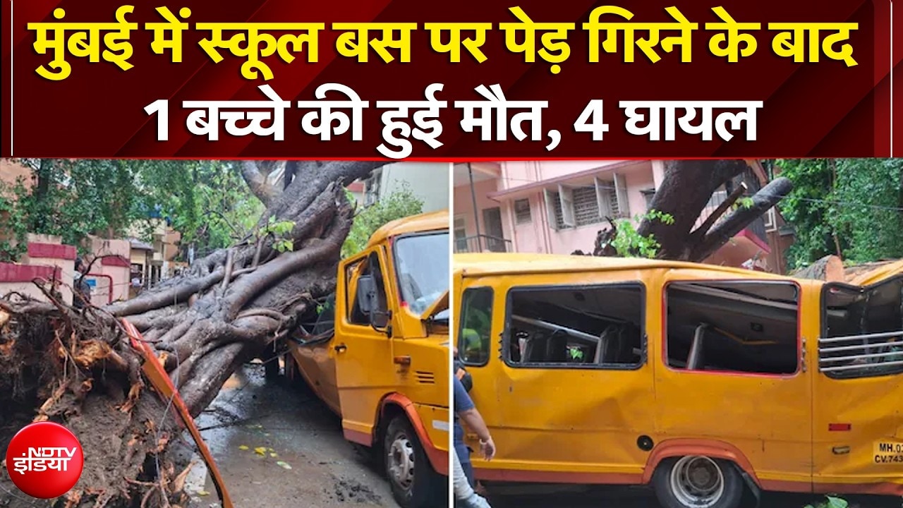 मुंबई में स्कूल बस पर पेड़ गिरने के बाद 1 बच्चे की हुई मौत, 4 घायल