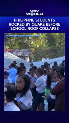 Philippines School Students Duck To Escape 7.8 Magnitude Quake As Ground Shakes & Roof Collapses