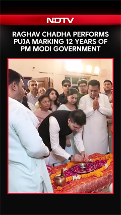 PM Modi News | Raghav Chadha Performs Puja Marking 12 Years Of PM Modi Government