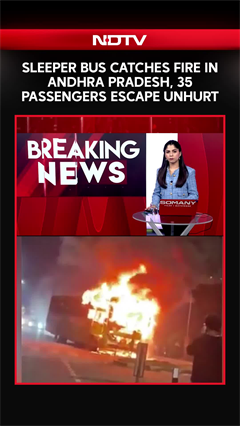 Video: Andhra Pradesh News | Sleeper Bus Catches Fire In Andhra Pradesh, 35 Passengers Escape Unhurt