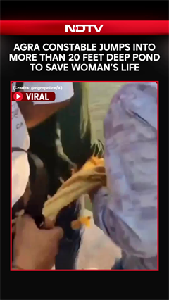 Agra Constable Jumps Into Pond More Than 20 Feet Deep To Save Woman's Life, Video Goes Viral