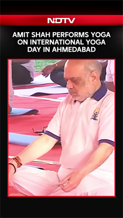Amit Shah Performs Yoga On International Yoga Day In Ahmedabad