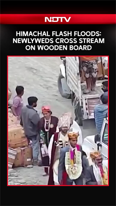 Himachal Flash Floods: Newlyweds Cross Stream On Wooden Board