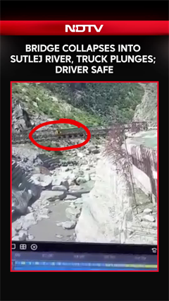 Iron Bridge Crashes Into River In Himachal Pradesh, Tipper Falls Along, Driver Safe