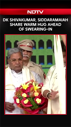 DK Shivakumar, Siddaramaiah Share Warm Hug Ahead Of Swearing-In