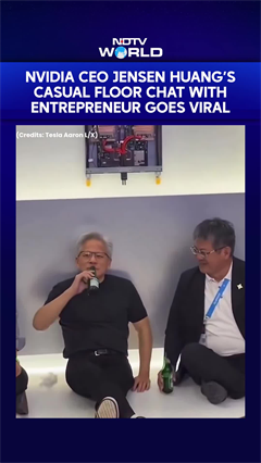 NVIDIA CEO Jensen Huang's Casual Floor Chat with Entrepreneur Goes Viral