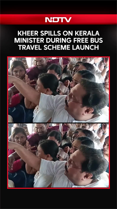 Kerala News | Kheer Spills On Kerala Minister's Head During KSRTC Free Travel Scheme Launch
