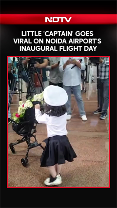 Young Girl In Captain's Uniform Steals Spotlight At Noida Airport As It Begins Operations