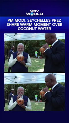 PM Modi Enjoys Coconut Water With Seychelles President