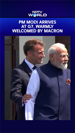 G7 Meet | PM Modi Arrives at G7, Warmly Welcomed by Macron