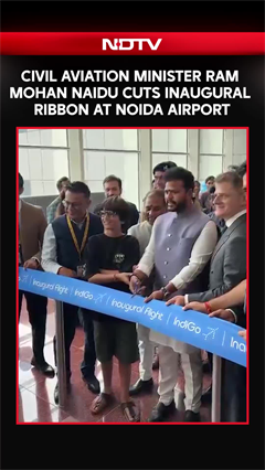 Video: Civil Aviation Minister Ram Mohan Naidu Inaugurates Noida Airport's First Flight