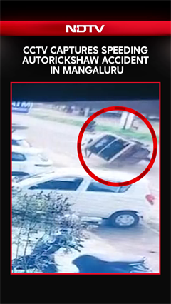 On Cam: Speeding Autorickshaw Flips Hitting Pedestrian in Mangaluru