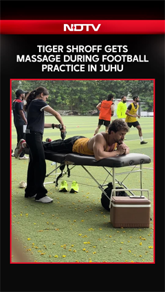Tiger Shroff Gets Massage During Football Practice in Juhu