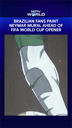 FIFA World Cup | Brazilian Fans Paint Neymar Mural Ahead Of Fifa World Cup Opener