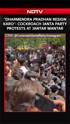 Video: Slogans Demanding Dharmendra Pradhan's Resignation Raised At Cockroach Janta Party's Protests