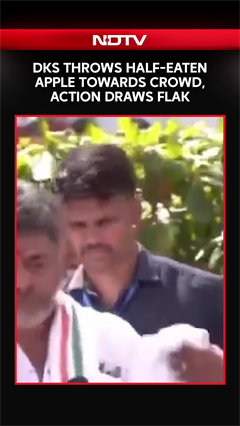 DK Shivakumar Throws Half-Eaten Apple At Crowd, Video Goes Viral, DKS Draws Flak