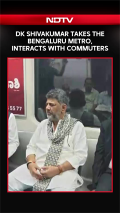 Karnataka CM DK Shivakumar Takes Metro Ride, Interacts With Bengaluru Commuters