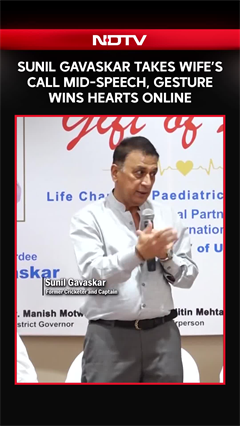 Video: Sunil Gavaskar Takes Wife's Call Mid-Speech, Gesture Wins Hearts Online
