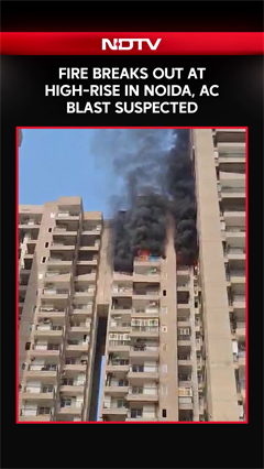 Noida Fire News | Fire Breaks Out At High-Rise In Noida, AC Blast Suspected