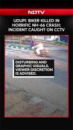 Udupi NH-66 Horror: Biker Killed in Fatal Crash, CCTV Captures Shocking Moment