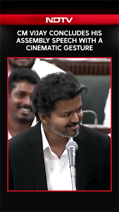 Watch: CM Vijay's Assembly Speech Ends With A Movie-Style Moment