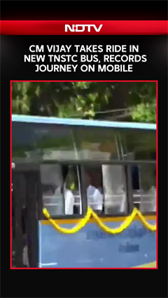 CM Vijay Flags Off TNSTC Buses, Takes First Ride And Records Journey On Mobile
