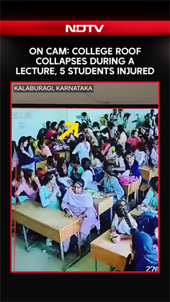 Karnataka: College Roof Collapses During Lecture, 5 Girl Students Injured: Video