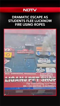 Lucknow Fire Horror: Students Escape Blaze Using Ropes In Dramatic Rescue | Viral Video