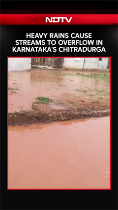 Heavy Rains Trigger Overflowing Streams in Karnataka's Chitradurga, Visuals Surface