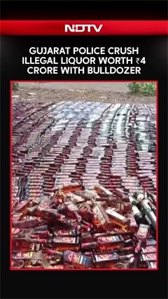 Video: Viral Video: Gujarat Police Crush Illegal Liquor Worth ₹4 Crore With Bulldozer