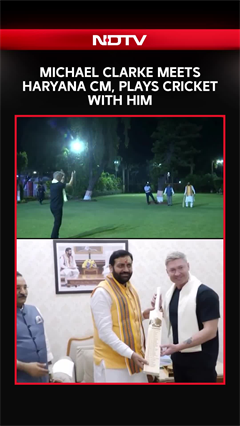 Michael Clarke Meets Haryana CM Nayab Singh Saini, Plays Cricket During Special Visit