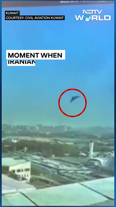 Moment When Iranian Drone Struck Kuwait Airport