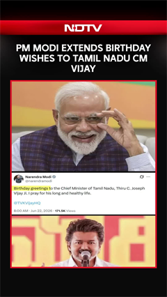 PM Modi Extends Birthday Wishes To Tamil Nadu CM Vijay