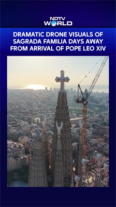 Dramatic Drone Visuals Of Sagrada Familia Days Away From Arrival Of Pope Leo XIV