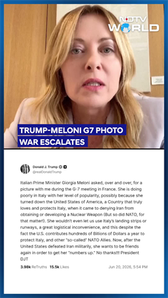 Meloni Trump News | "My Popularity None Of Your Concern": Trump-Meloni Photo War Escalates