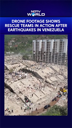 Drone Footage Shows Rescue Teams In Action After Earthquakes In Venezuela