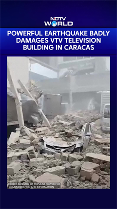 Powerful Earthquake Badly Damages VTV Television Building In Caracas