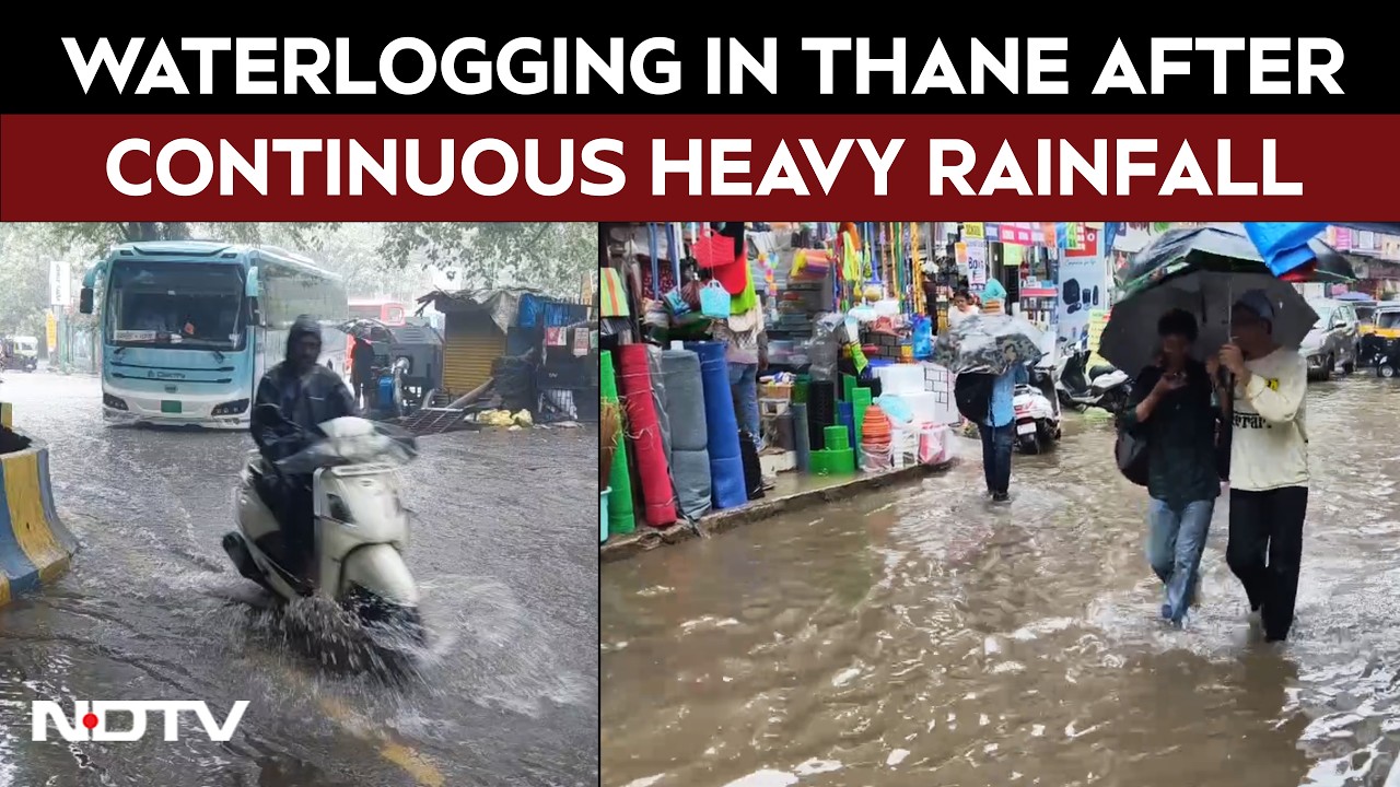 Mumbai Rains | Continuous Heavy Rainfall Causes Waterlogging In Several Low-Lying Areas Across Thane