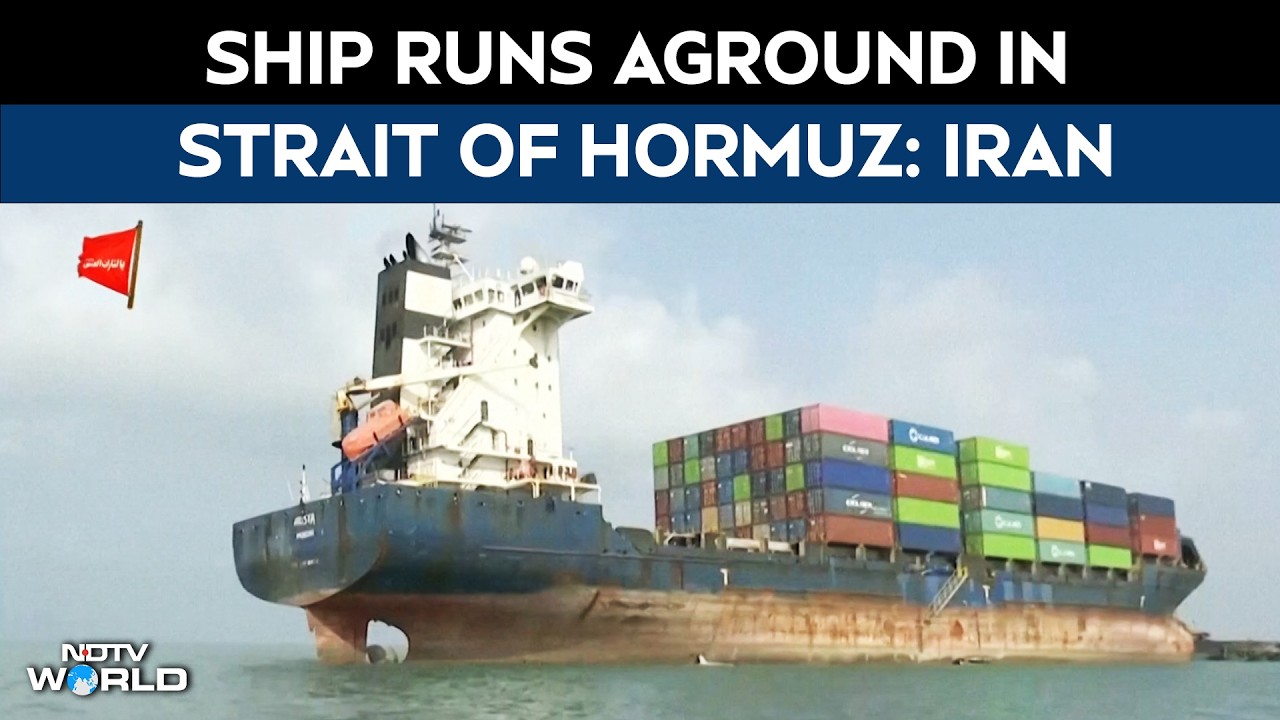 Ship Runs Aground In Strait Of Hormuz, Iranian State TV Reports